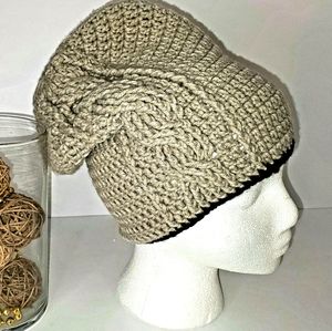 Crochet slouchy beanie gray men or women 🤍